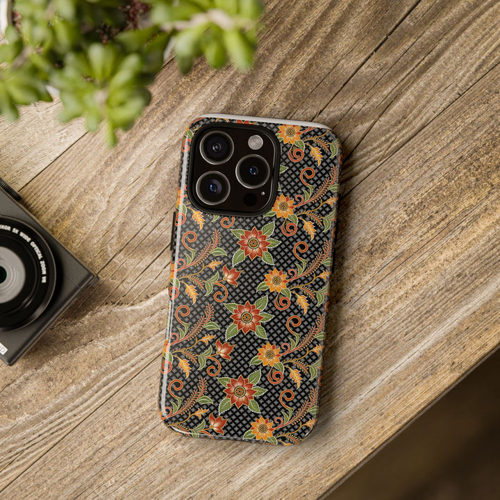 Modern Batik Pattern Tough Phone Cases Personalizable - Flower 3