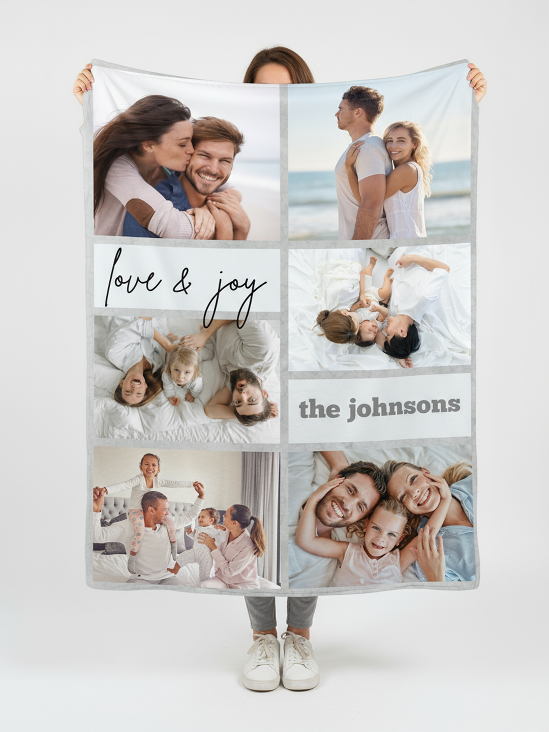 Personalized  Plush Blanket - Love And Joy