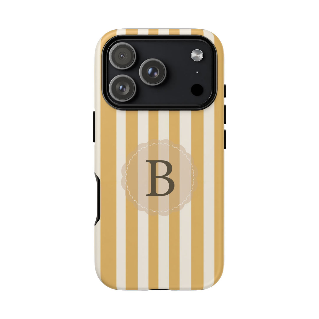 Personalized Tough Phone Case Yellow Stripe