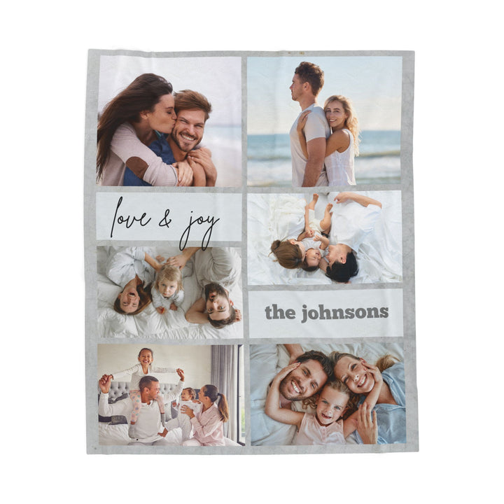Personalized  Plush Blanket - Love And Joy