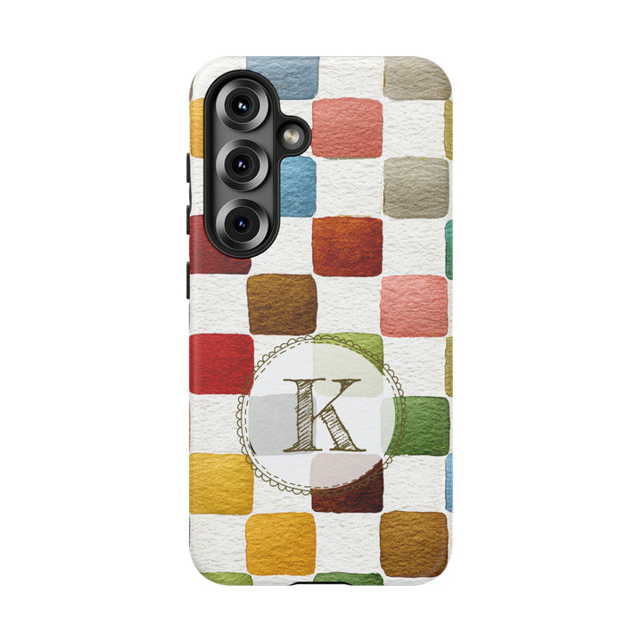 Personalized Tough Phone Case Multicolor Checkered Pattern