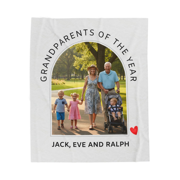 Personalized  Plush Blanket - Grandparents Of The Year