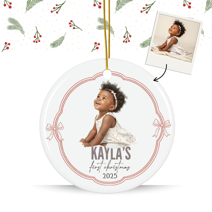 Personalized Photo Christmas Ornament: First Baby Ornament