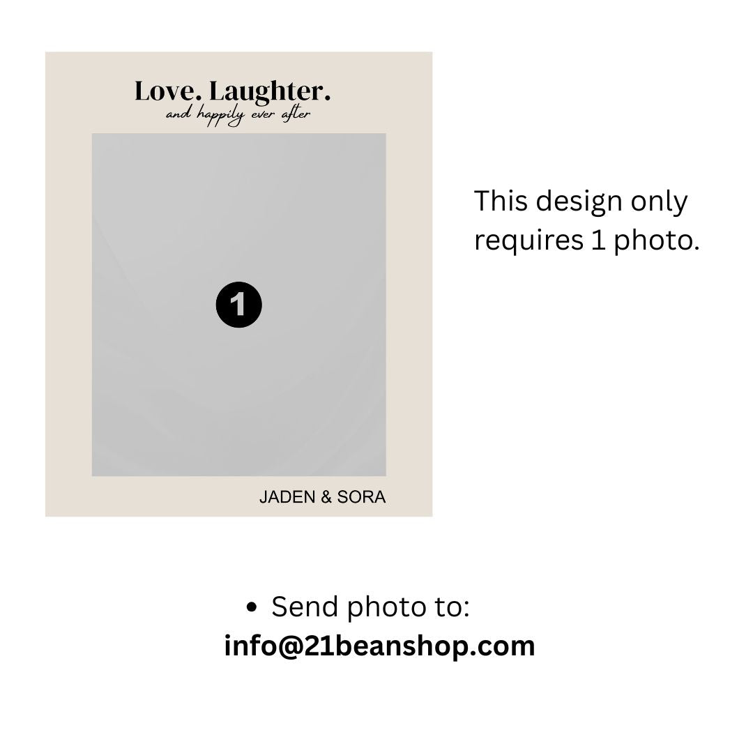 Personalized  Plush Blanket - Love Laughter