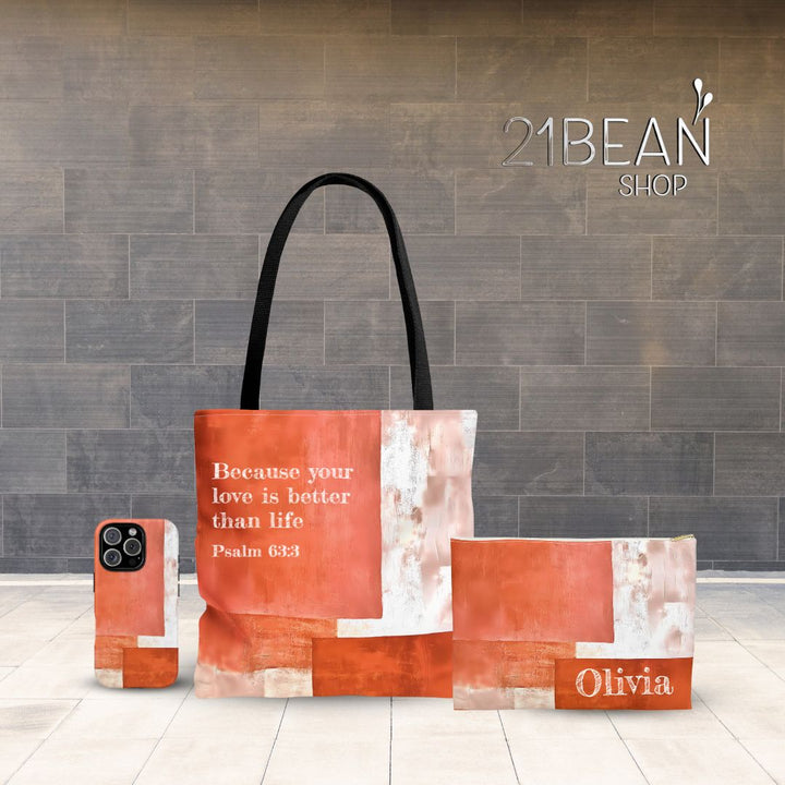 Abstract Print Tote Bag -   Abstract Orange