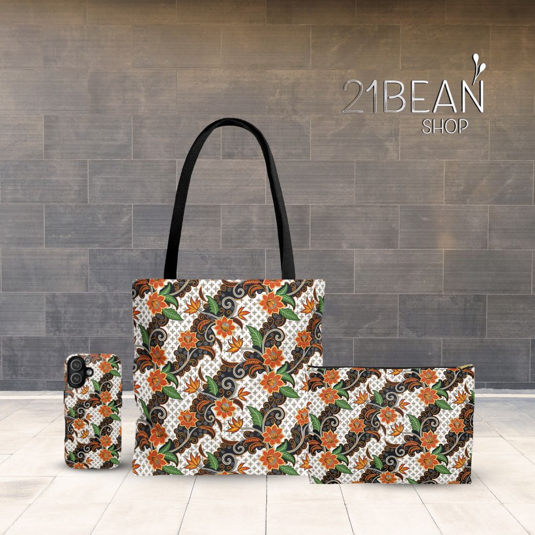 Batik Print Tote Bag -  Batik Flower 2