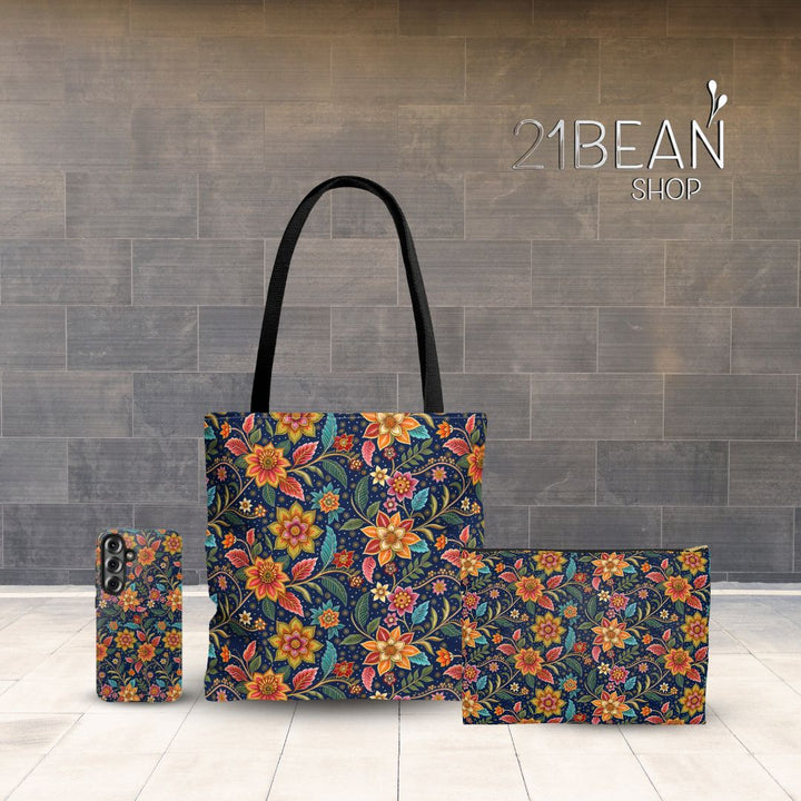 Batik Print Tote Bag -  Batik Flower 10