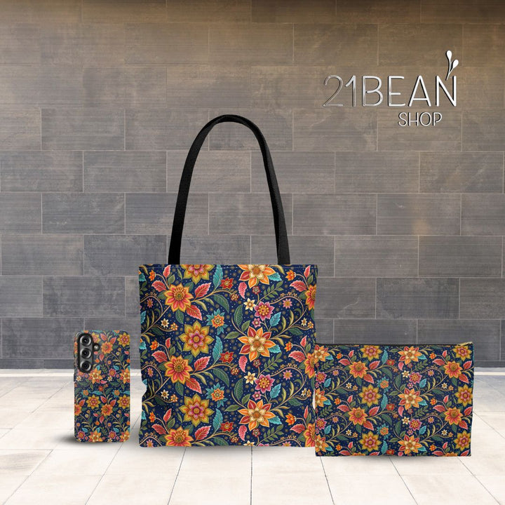 Batik Print Makeup And Accessory Pouch - Batik Flower 10