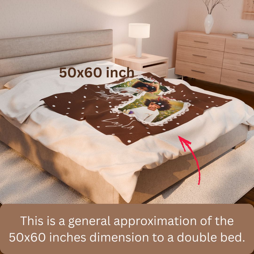 Personalized  Plush Blanket - Girly Double Frames