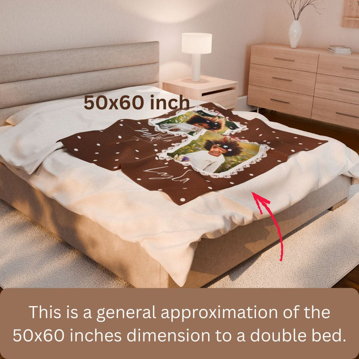 Personalized  Plush Blanket - Girly Double Frames