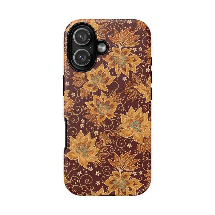 Traditional Batik Pattern Tough Phone Cases Personalizable - Flower Design 1