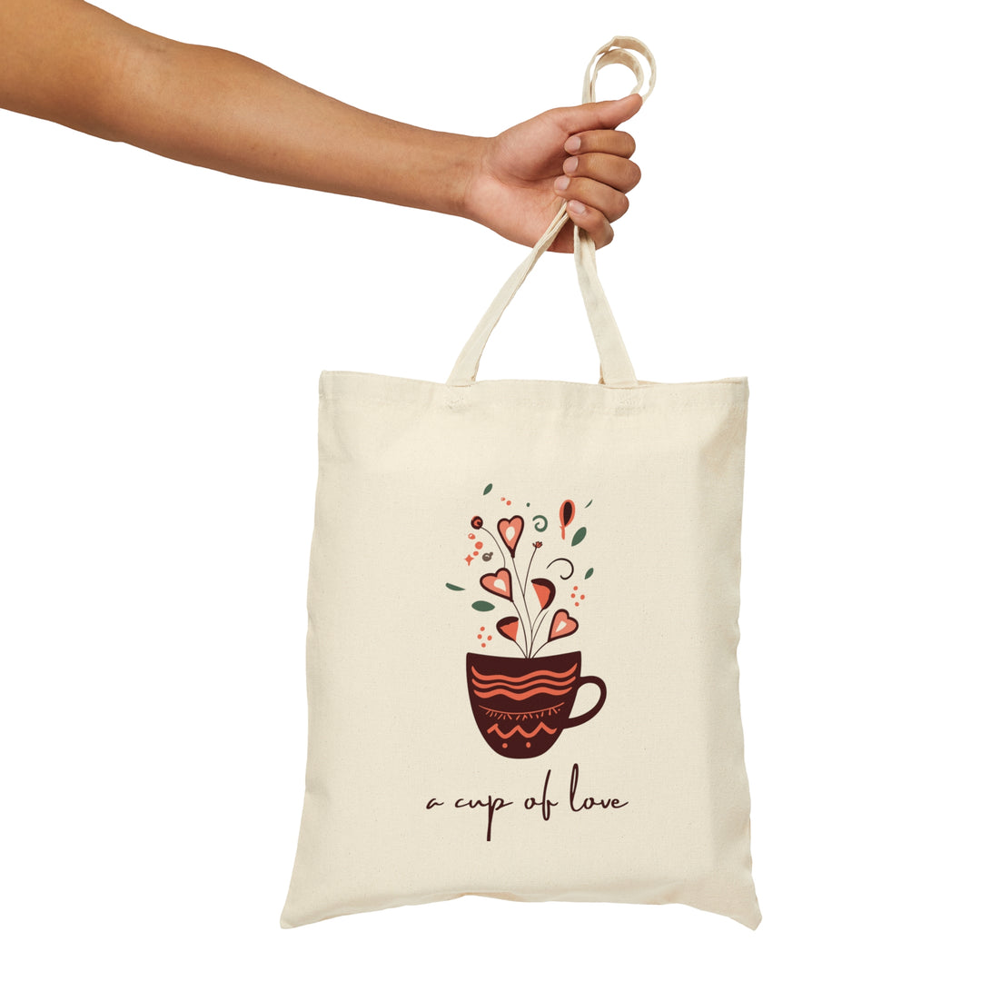 A Cup of Love Cotton Canvas Tote Bag