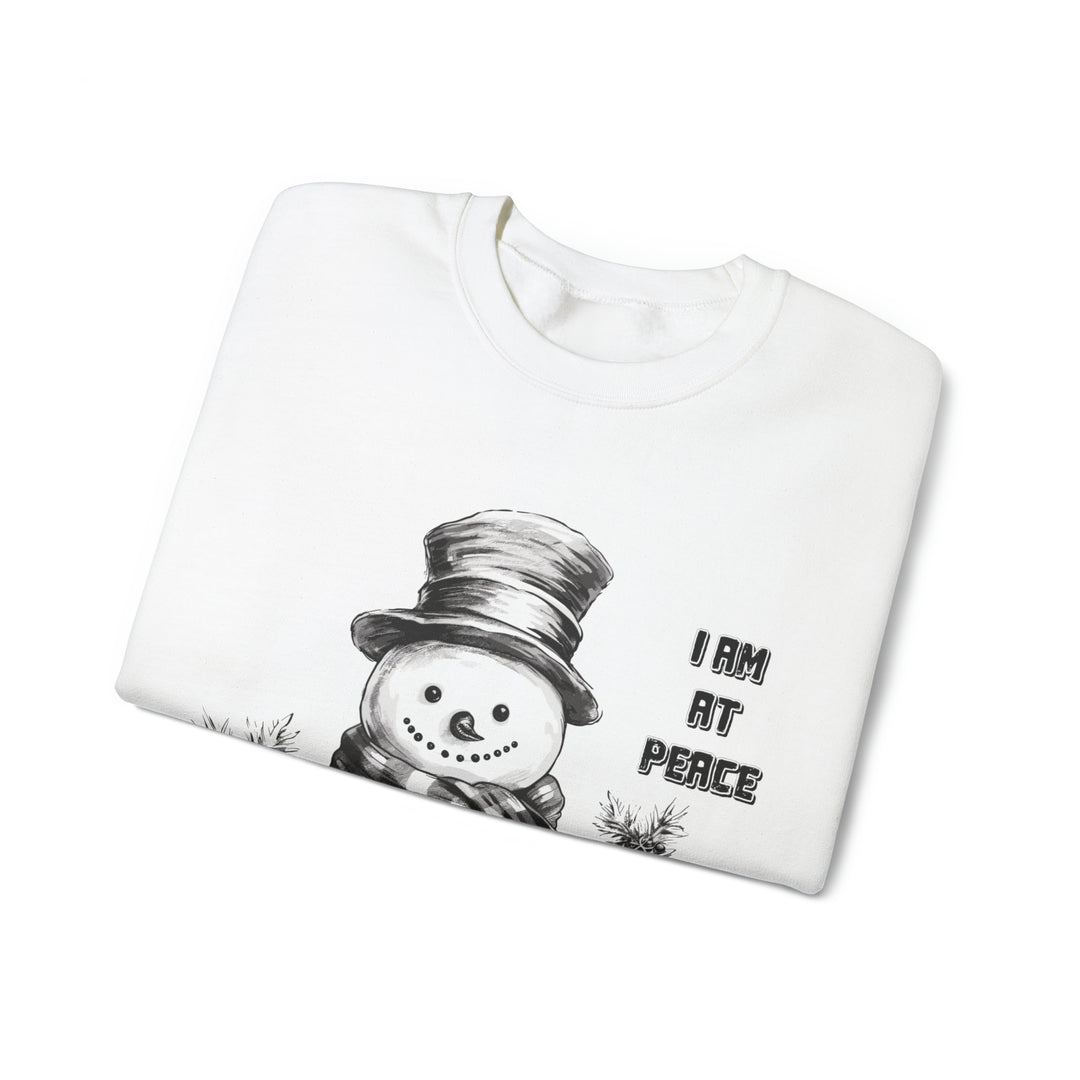 Unisex Heavy Blend™ Crewneck Sweatshirt, I'm At Peace Snowman