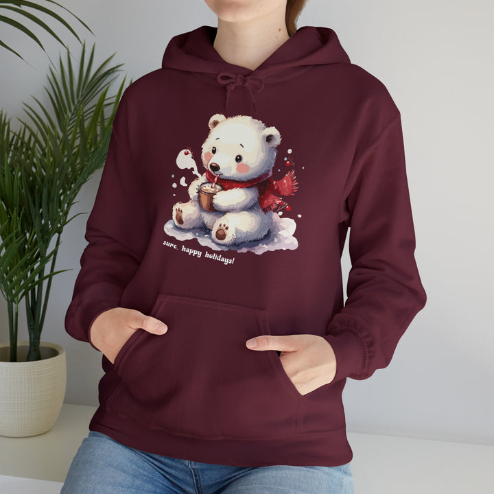 Unisex Heavy Blend™ Hooded Sweatshirt, Baby Polar Bear And Hot Cocoa