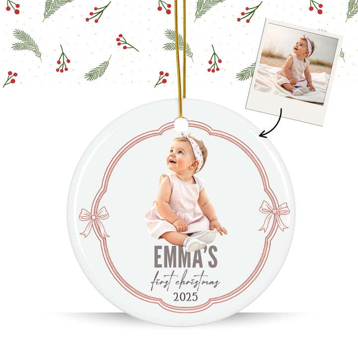 Personalized Photo Christmas Ornament: First Baby Ornament