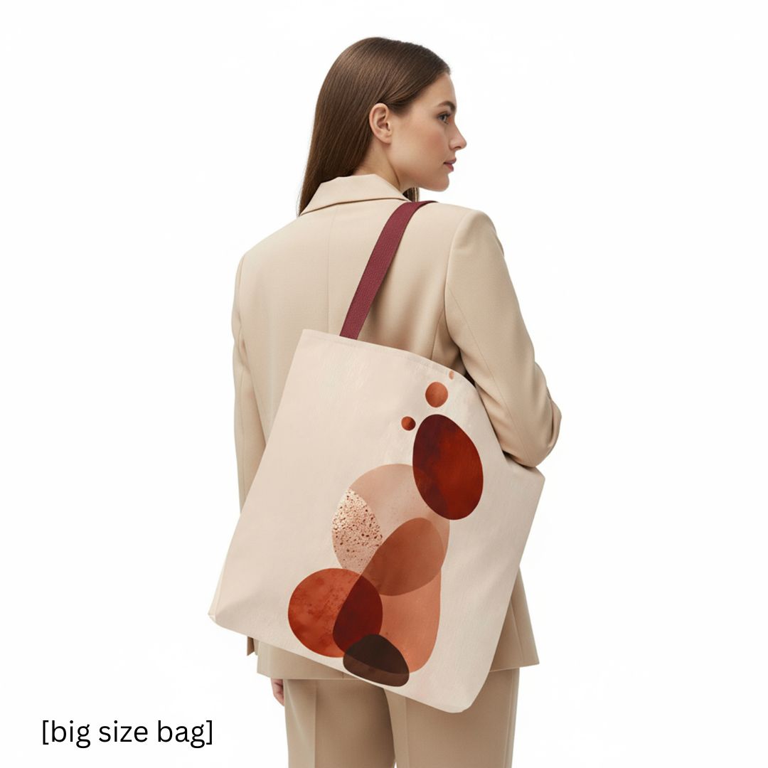 Abstract Print Tote Bag -   Warm Tones 2
