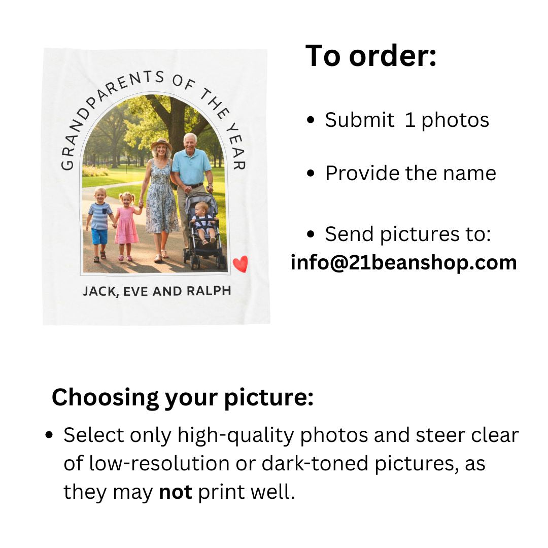 Personalized  Plush Blanket - Grandparents Of The Year