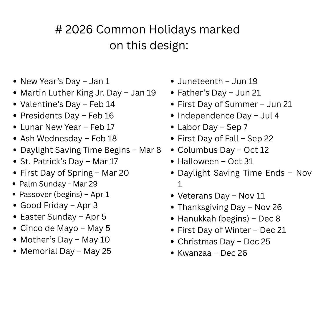 2026 Wall Calendar Abstract Landscape  - Personalized