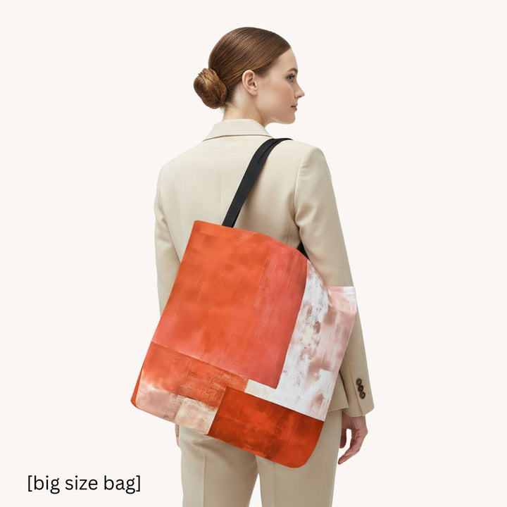 Abstract Print Tote Bag -   Abstract Orange