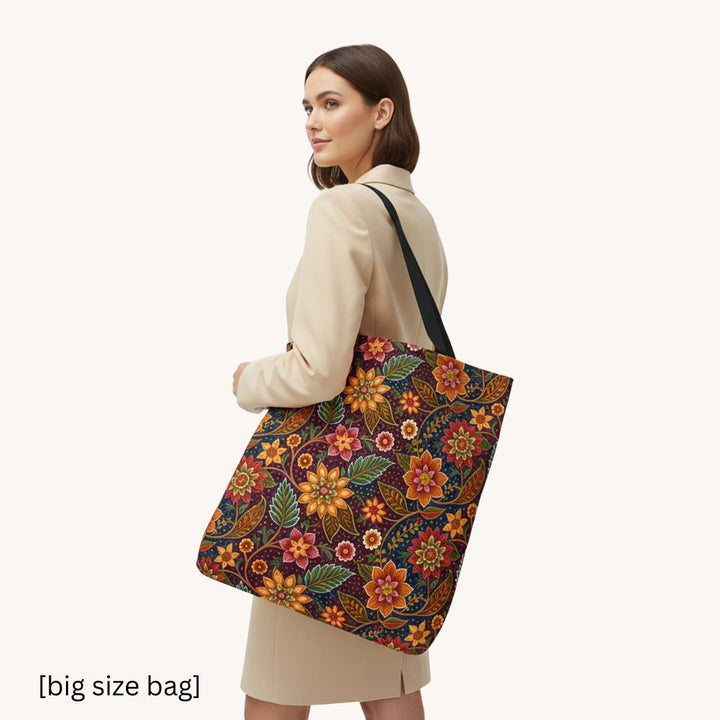 Batik Print Tote Bag -  Batik Flower 14