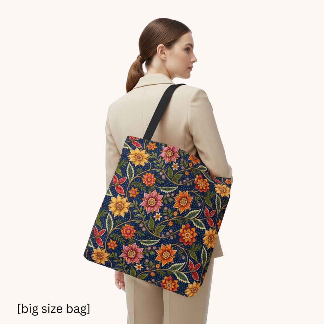 Batik Print Tote Bag -  Batik Flower 7