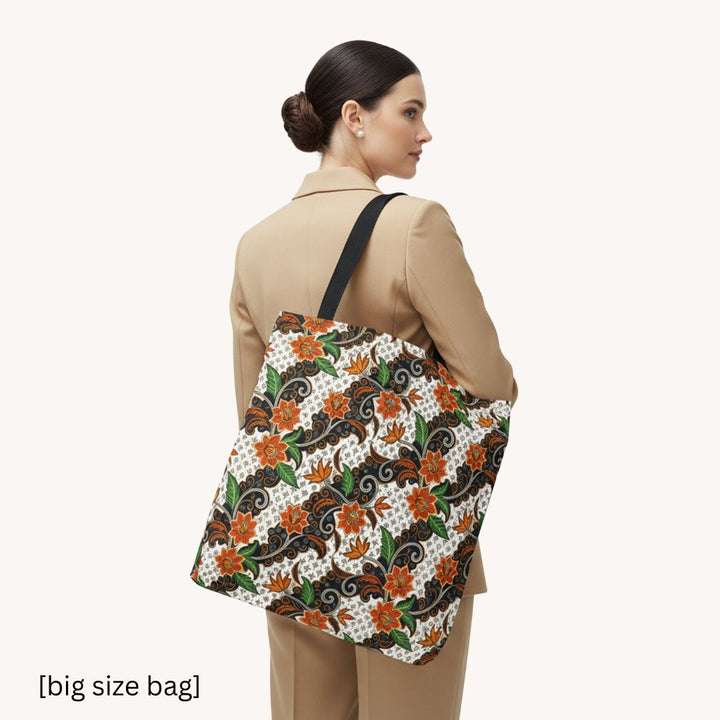 Batik Print Tote Bag -  Batik Flower 2