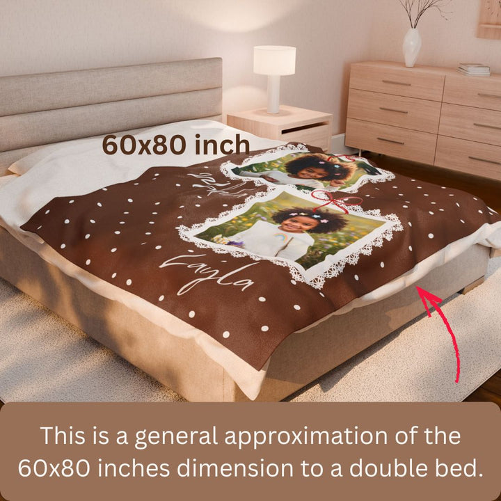 Personalized  Plush Blanket - Girly Double Frames