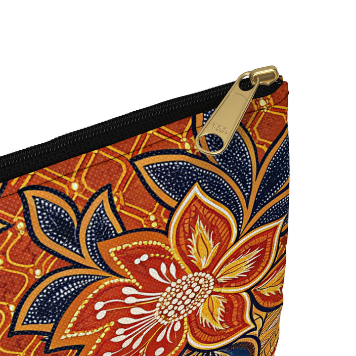 Batik Print Makeup And Accessory Pouch - Orange 2