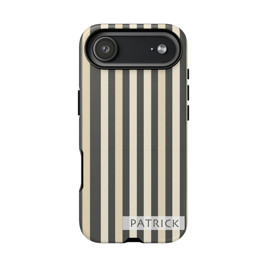 Personalized Tough Phone Case Brown Stripe