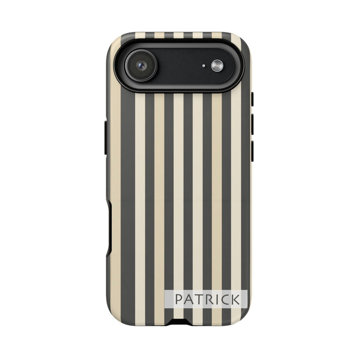 Personalized Tough Phone Case Brown Stripe