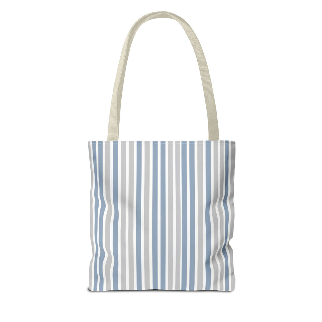 Blue Stripes Print Tote Bag
