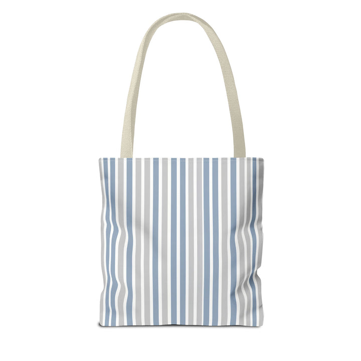 Blue Stripes Print Tote Bag