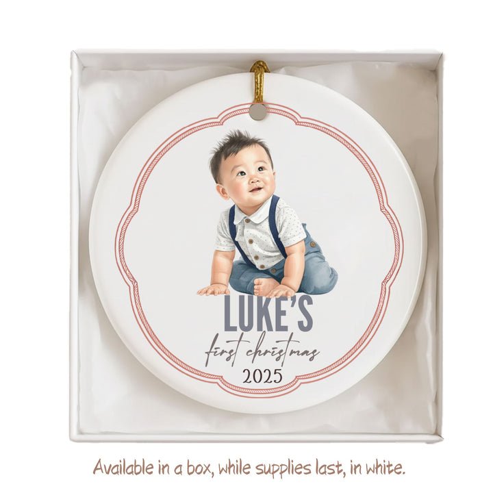 Personalized Photo Christmas Ornament: First Baby Ornament