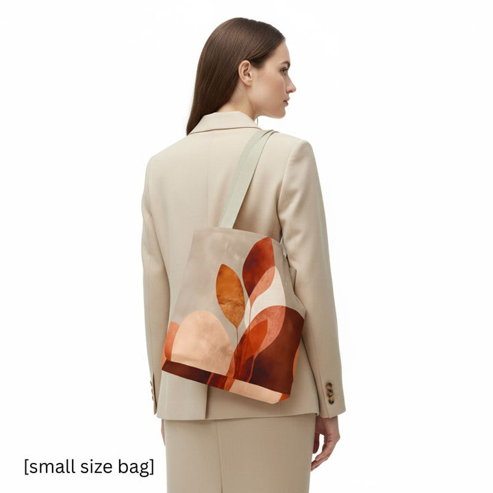 Abstract Print Tote Bag -   Orange Floral