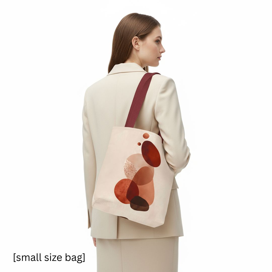 Abstract Print Tote Bag -   Warm Tones 2