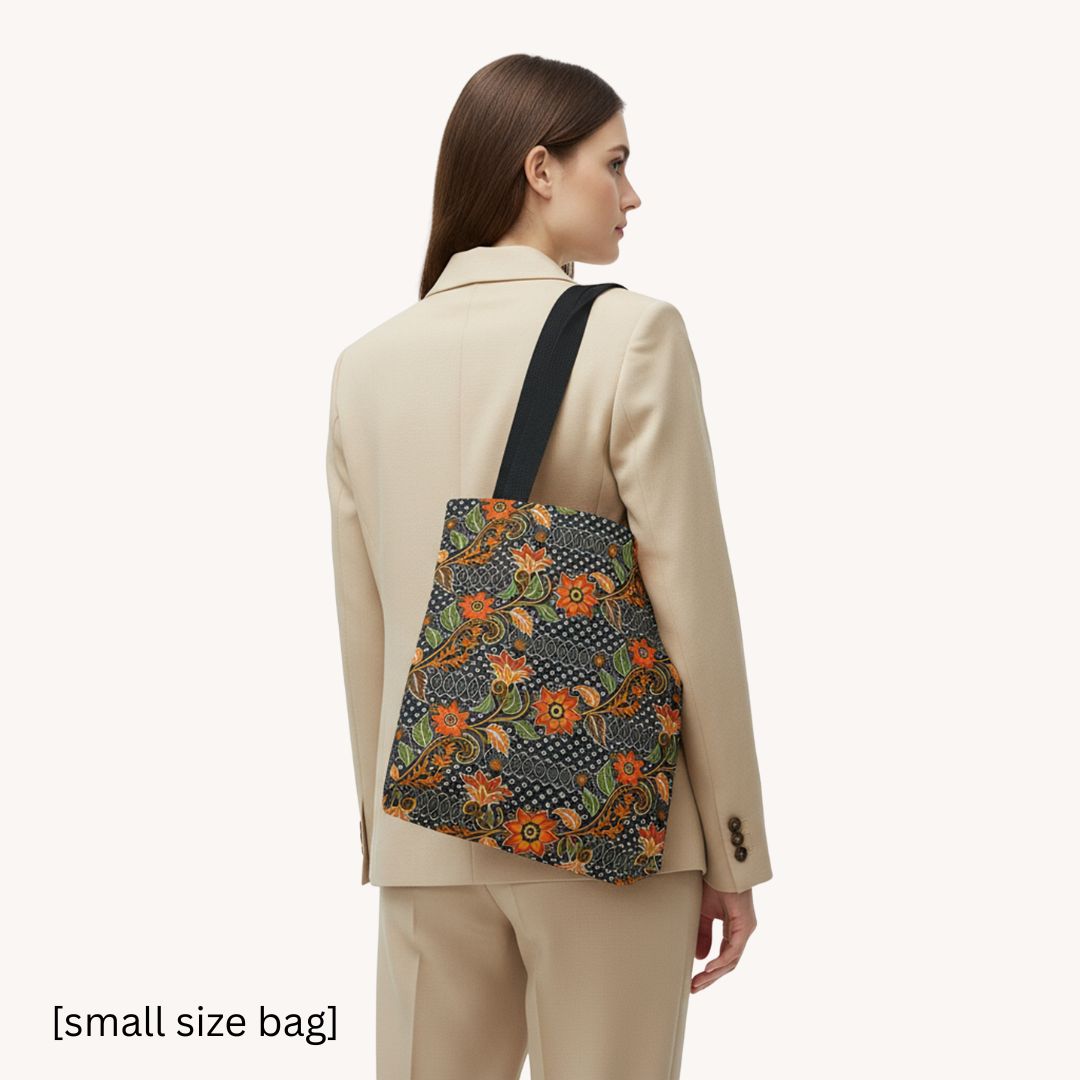 Batik Print Tote Bag -   Aesthetic Floral 3