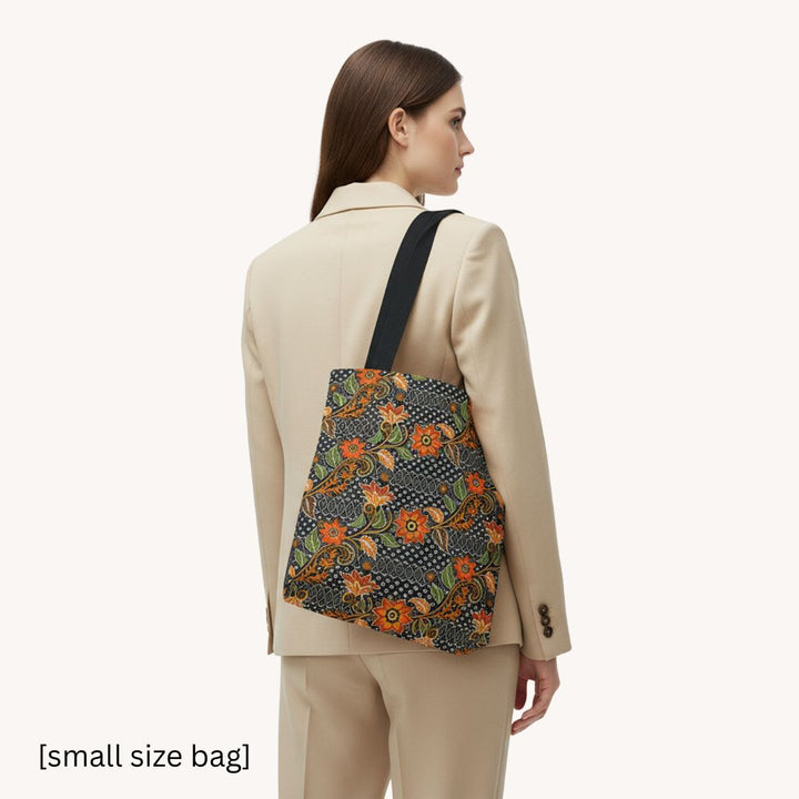 Batik Print Tote Bag -   Aesthetic Floral 3