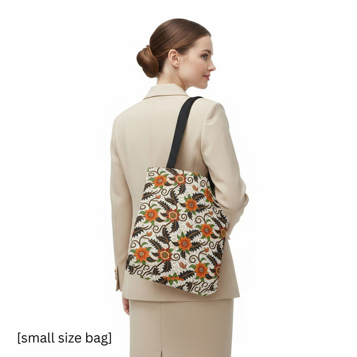 Batik Print Tote Bag -   Aesthetic Floral 2