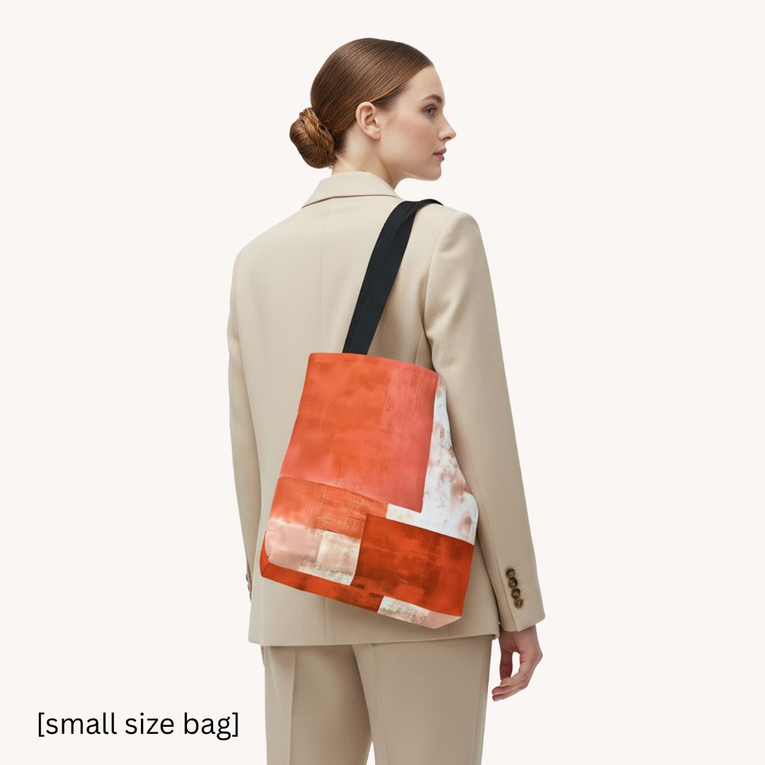 Abstract Print Tote Bag -   Abstract Orange