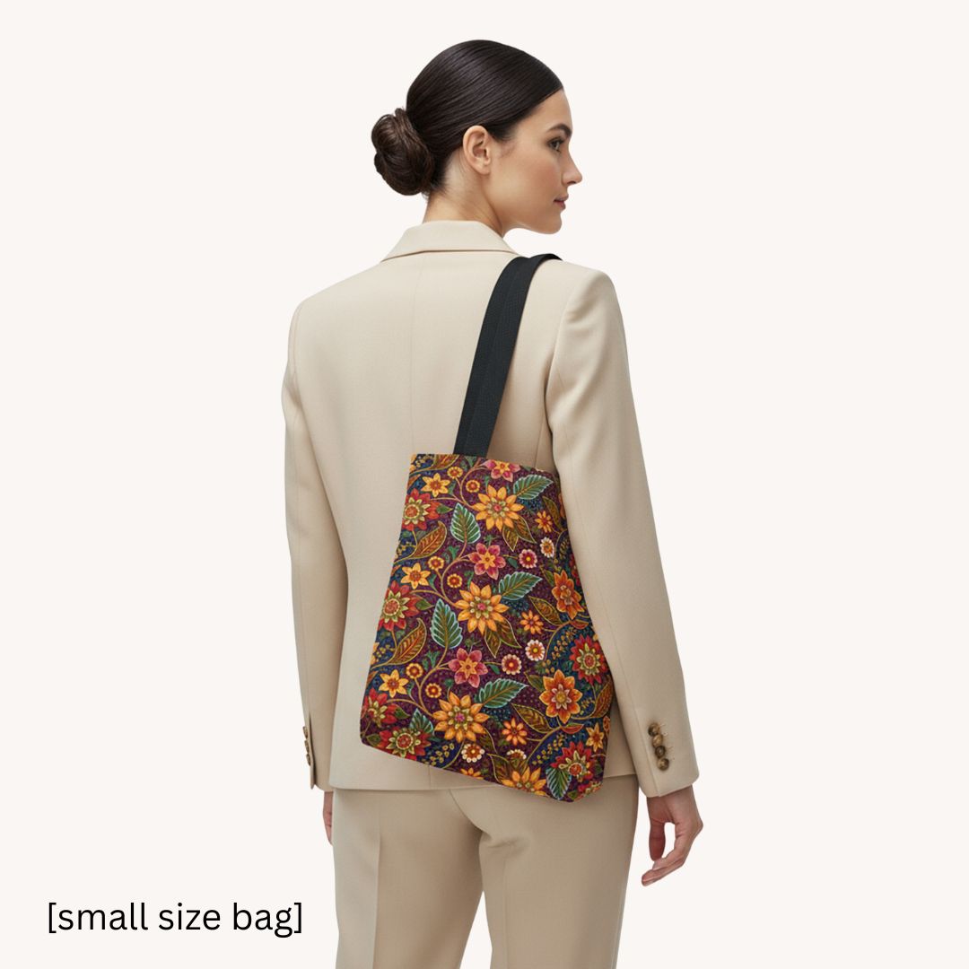 Batik Print Tote Bag -  Batik Flower 14