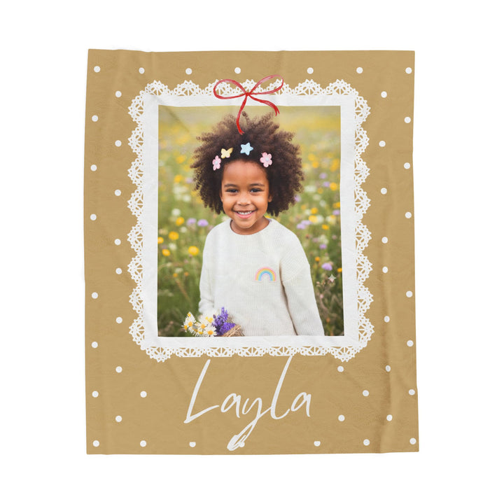 Personalized  Plush Blanket - Girly Frame