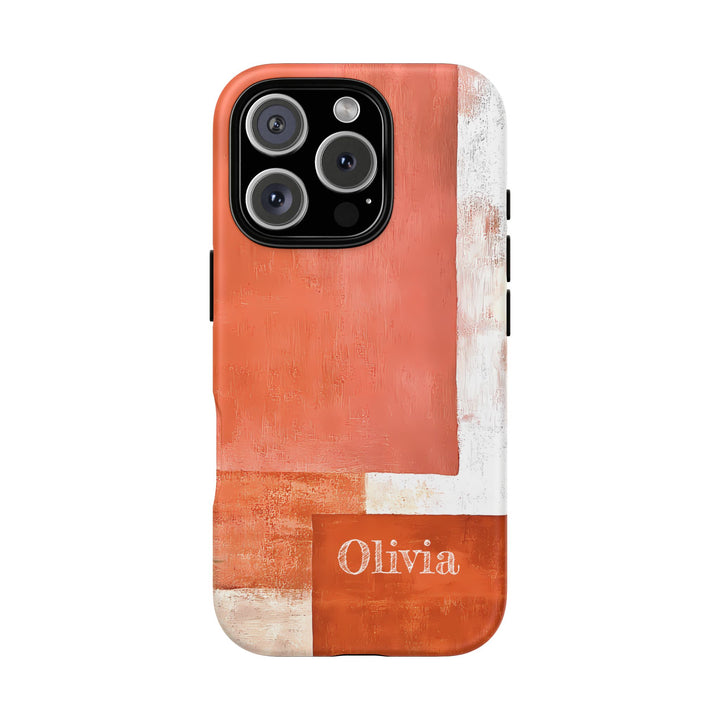 Personalized Tough Phone Case Abstract Orange