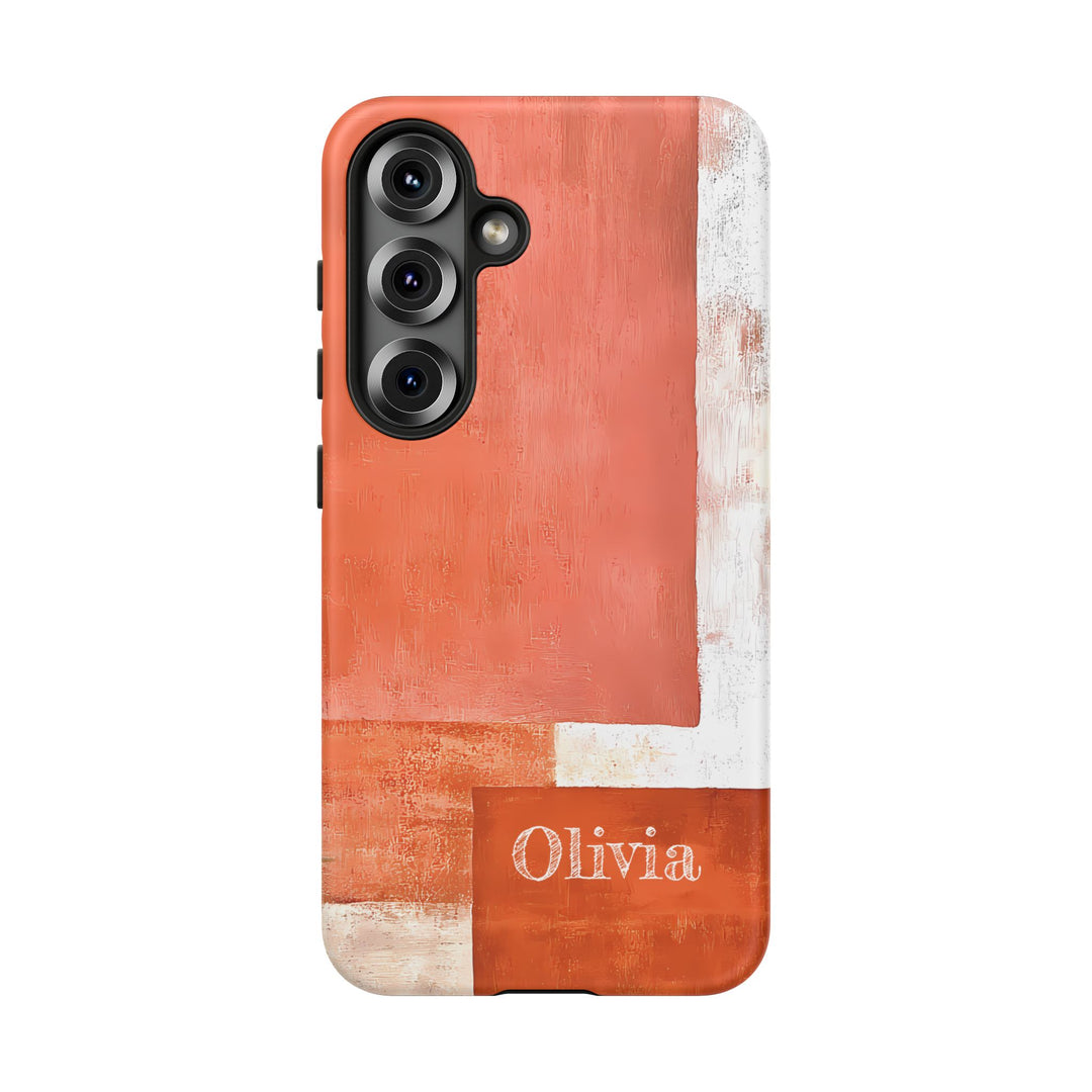 Personalized Tough Phone Case Abstract Orange