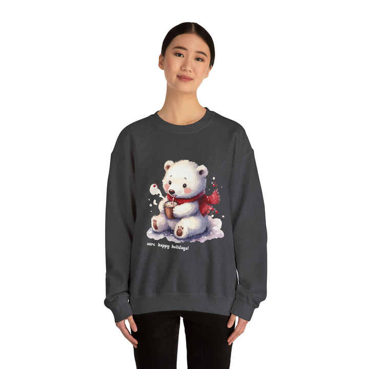 Unisex Heavy Blend™ Crewneck Sweatshirt, Baby Polar Bear And Hot Cocoa