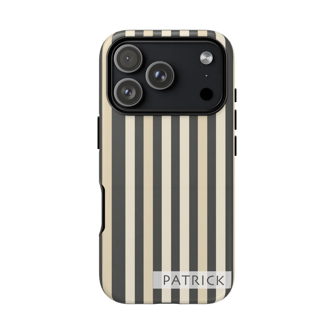 Personalized Tough Phone Case Brown Stripe