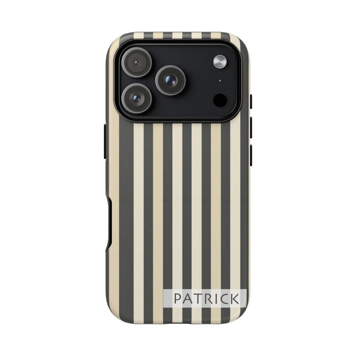 Personalized Tough Phone Case Brown Stripe