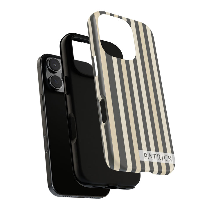Personalized Tough Phone Case Brown Stripe