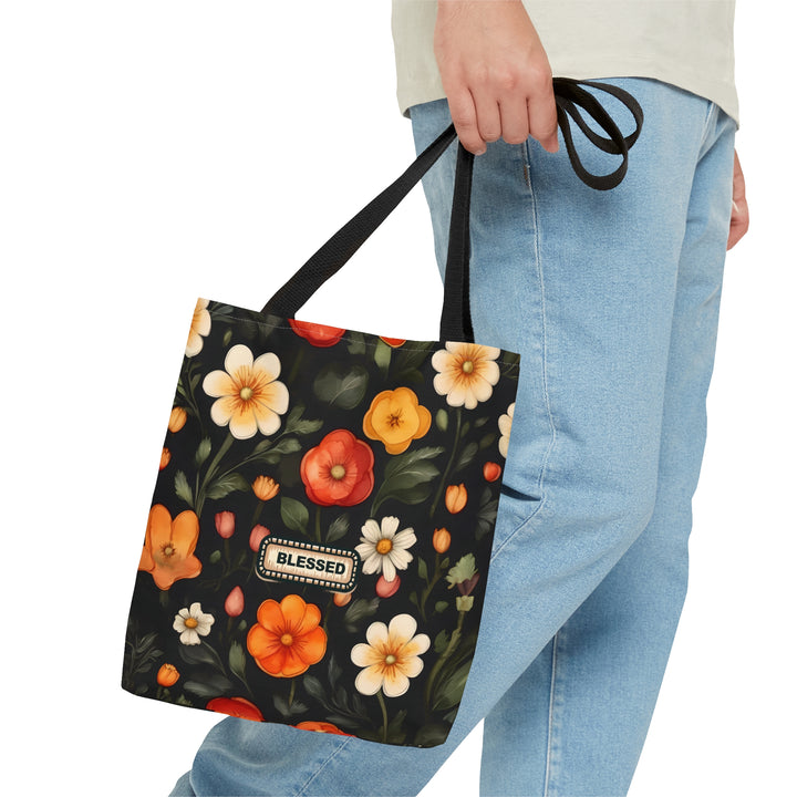 Yellow And Orange Floral Blessed Tote Bag