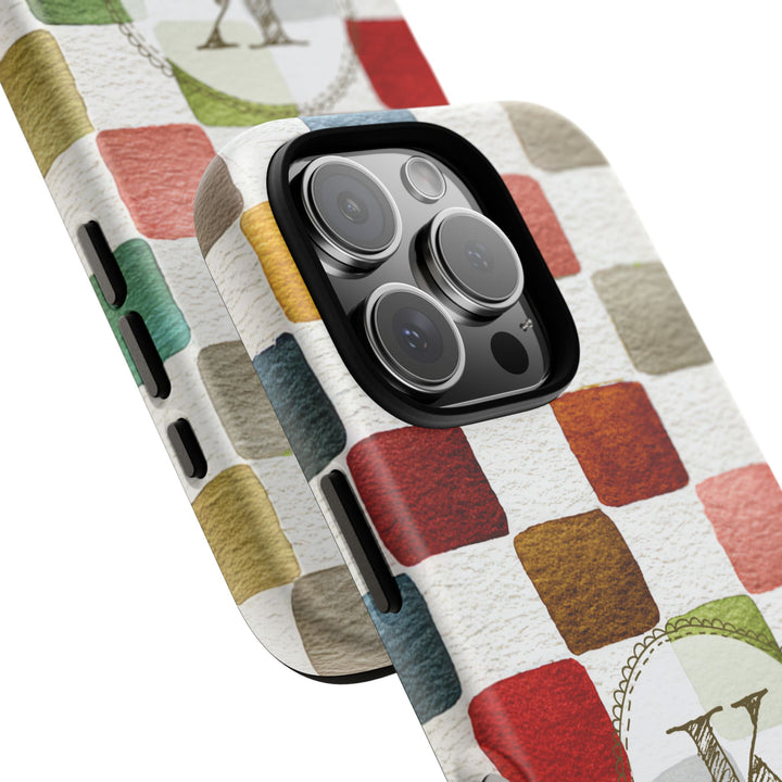 Personalized Tough Phone Case Multicolor Checkered Pattern