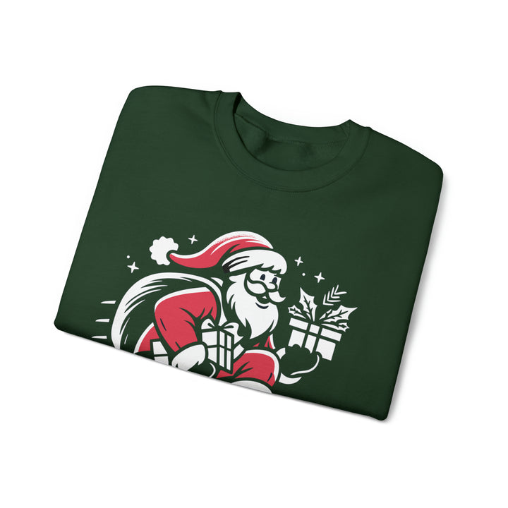 Unisex Heavy Blend™ Crewneck Sweatshirt, Santa On Skateboard: "Comin' Baby"